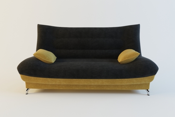 现代黑黄色双人沙发来自欧模网