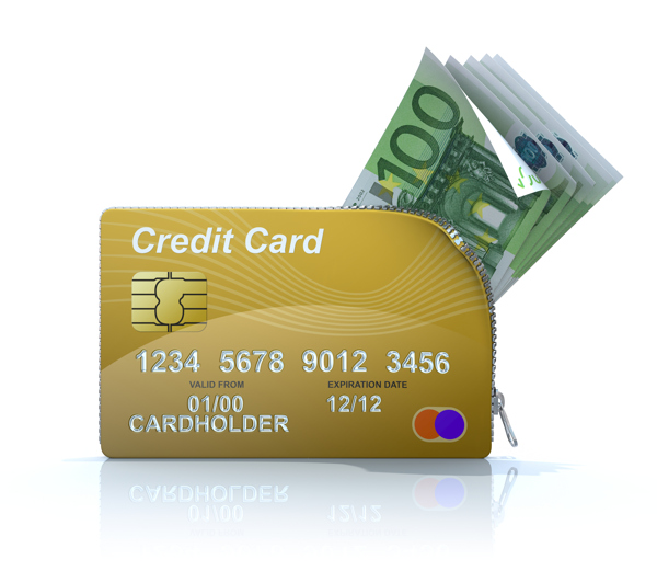 创意信用卡与钞票图片