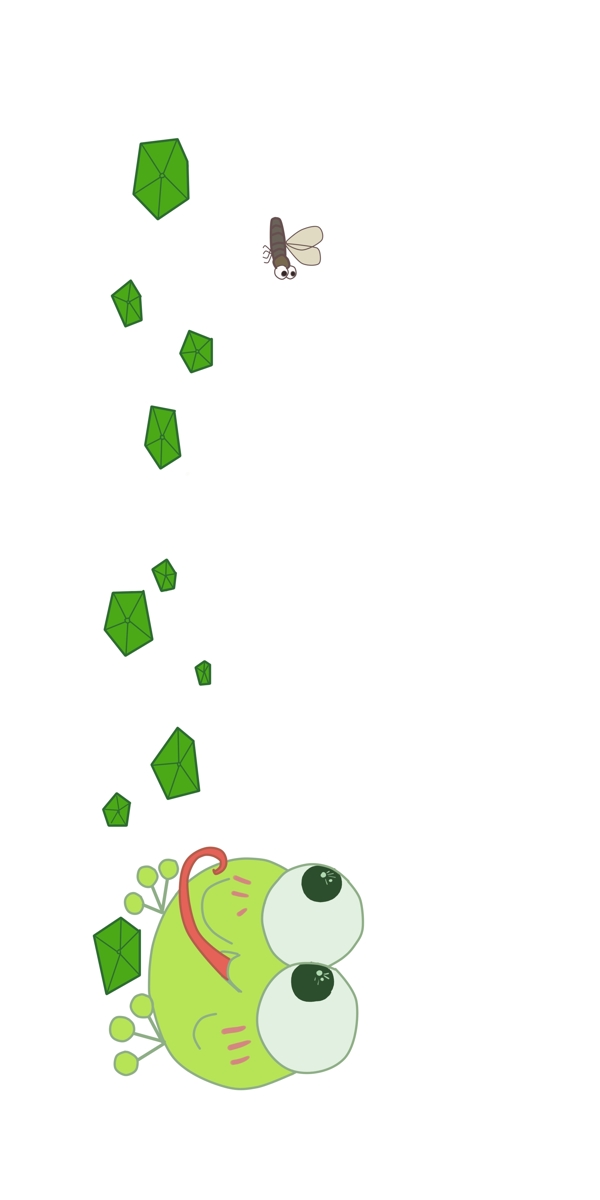 青蛙蜻蜓分割线插画