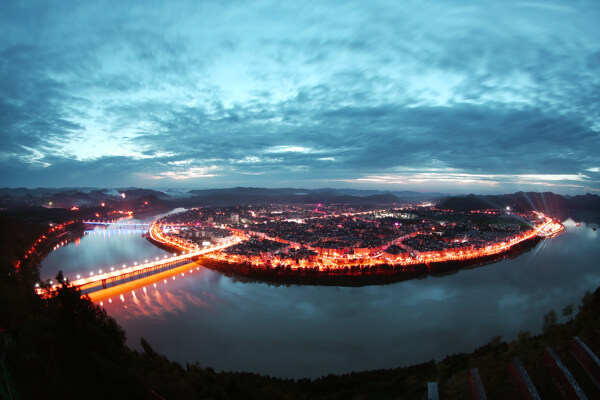 阆中古城夜景