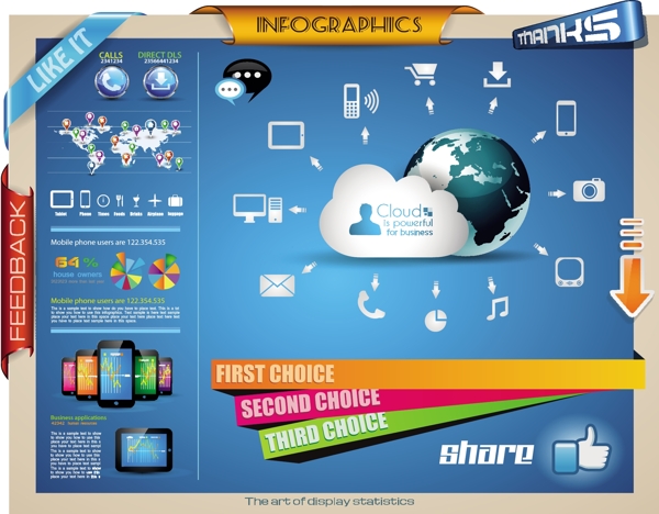 多彩信息图表设计元素矢量素材04