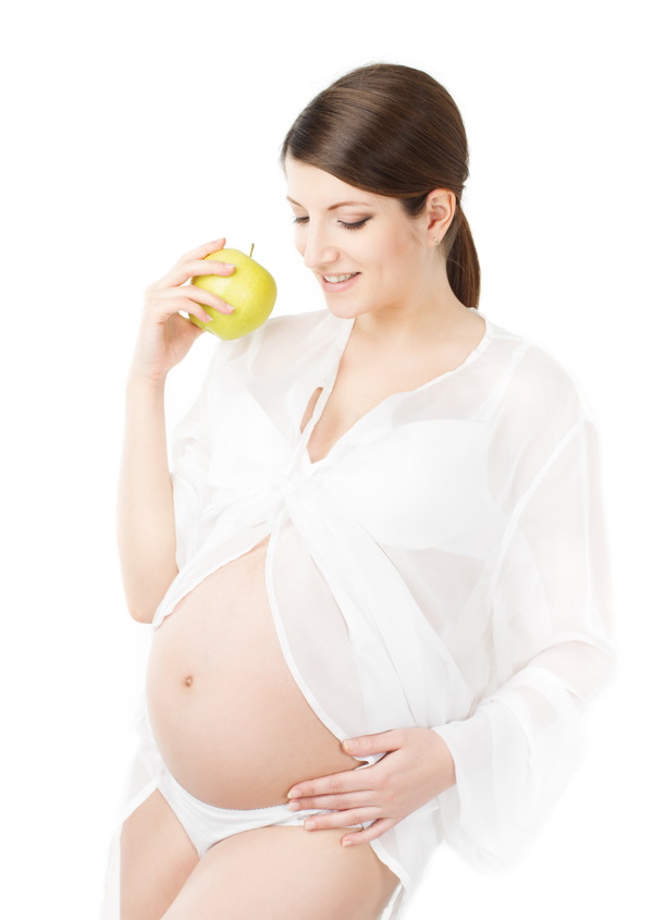吃苹果的孕妇图片