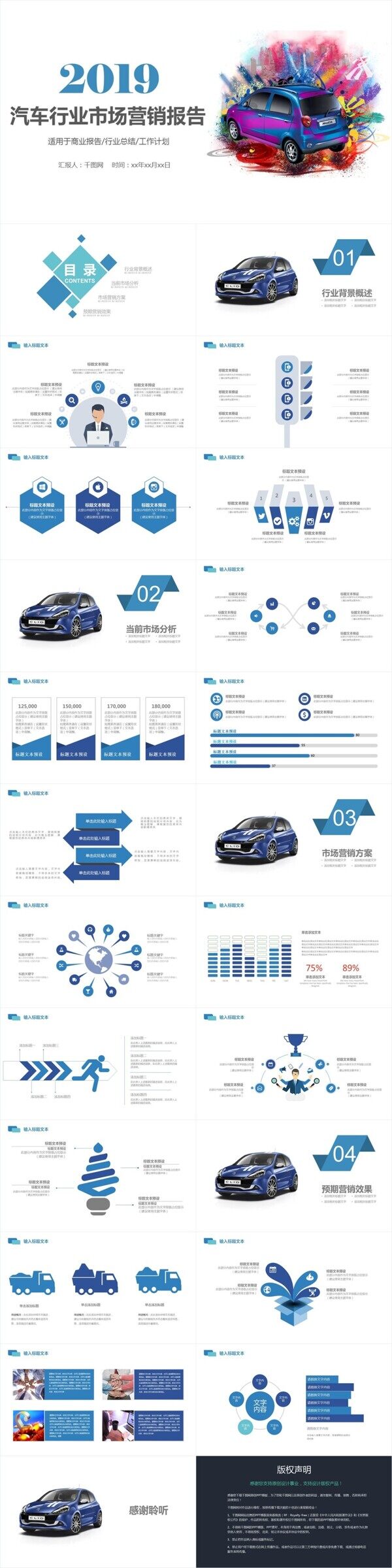 完整简约汽车行业项目营销报告计划书