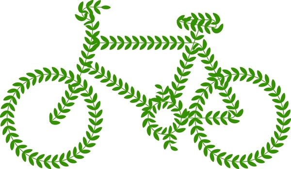 创意绿色自行车