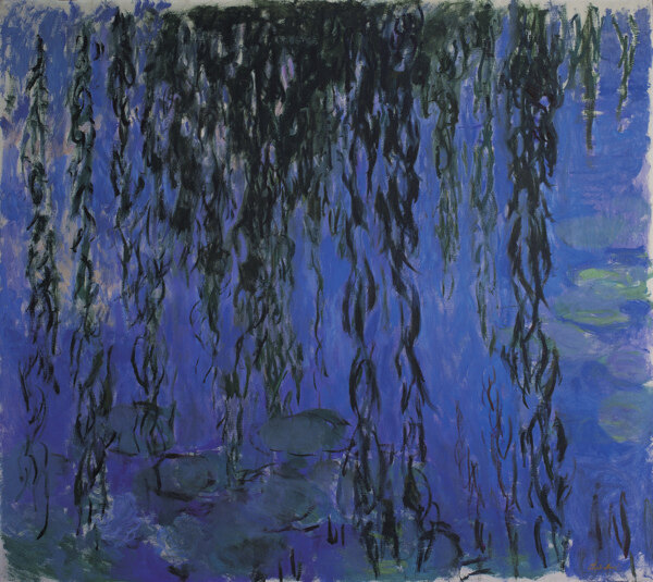 WaterLiliesandWeepingWillowBranches19161919法国画家克劳德.莫奈oscarclaudeMonet风景油画装饰画