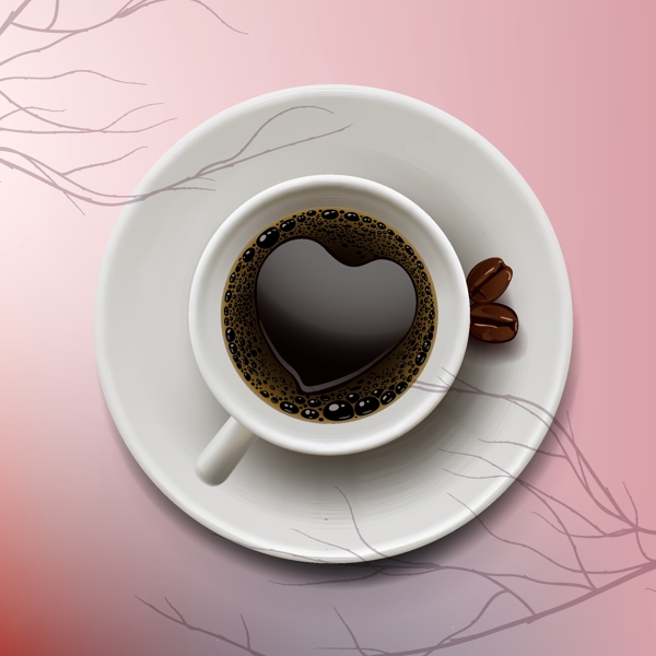 浪漫心形咖啡图片