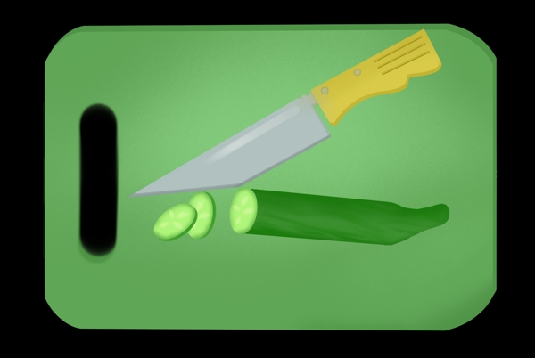 绿色案板切菜