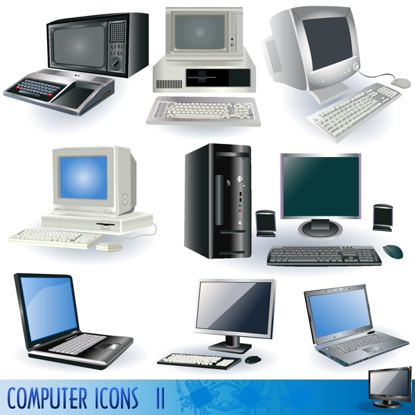 计算机及周边硬件矢量素材