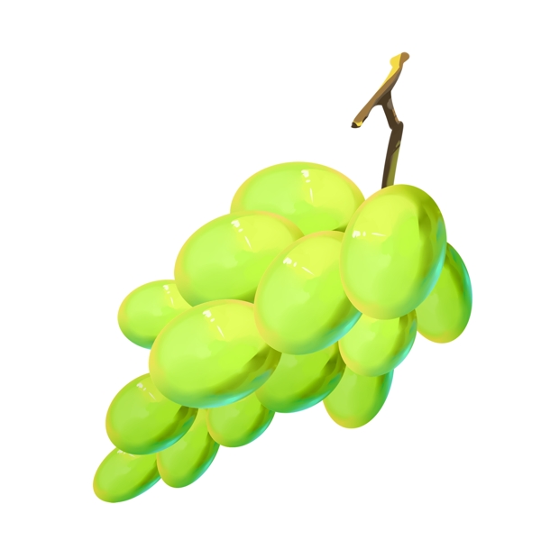 手绘自然夏季水果绿色葡萄免抠png装饰