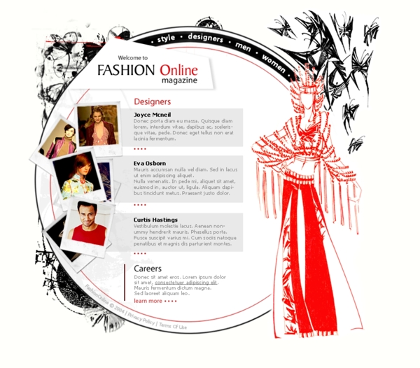 很有设计味的欧美服装艺术网页模版02designers