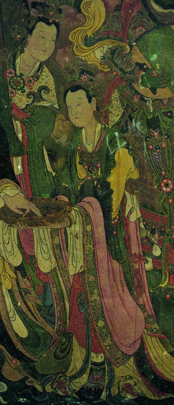 法海寺壁画34大梵天侍女之一托宝盘的天女