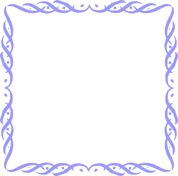 抽象曲线图案蓝色边框免抠psd透明素材