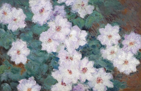 ClaudeMonetClematises1887画家风景画静物油画建筑油画装饰画