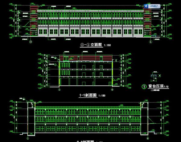 B1B2型厂房立剖面