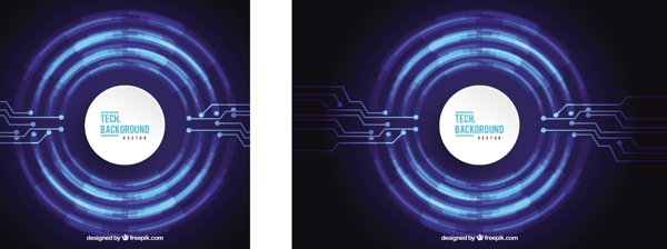 圆形科技元素图形蓝色背景