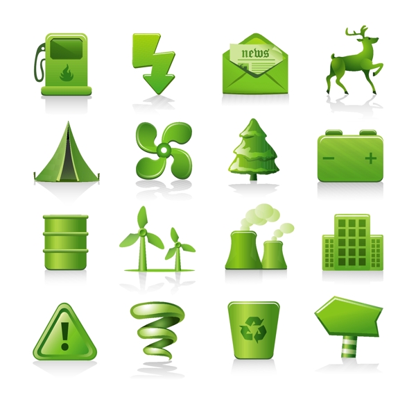 节能低碳绿色环保图标图片