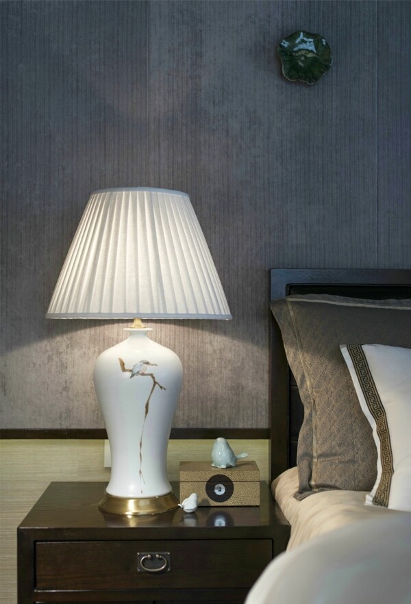 现代简约风室内设计卧室台灯效果图JPG源文件