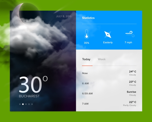 天气插件应用界面网页UI设计素材
