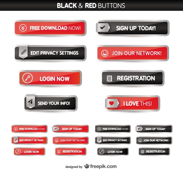 黑色和红色按钮