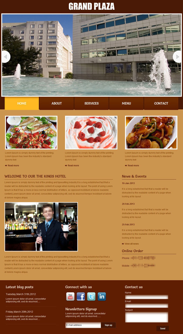 美食广场网页模板