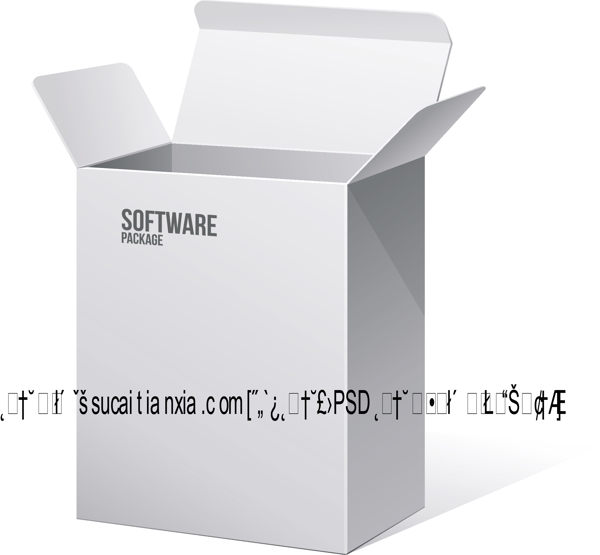 软件产品包装纸盒矢量素材
