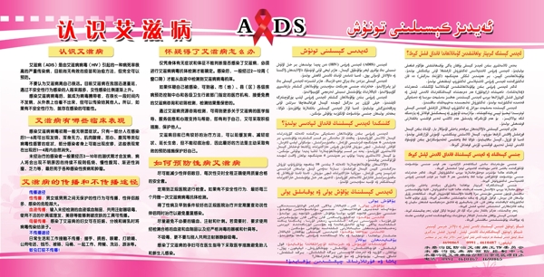 认识艾滋病ADIS双语图片