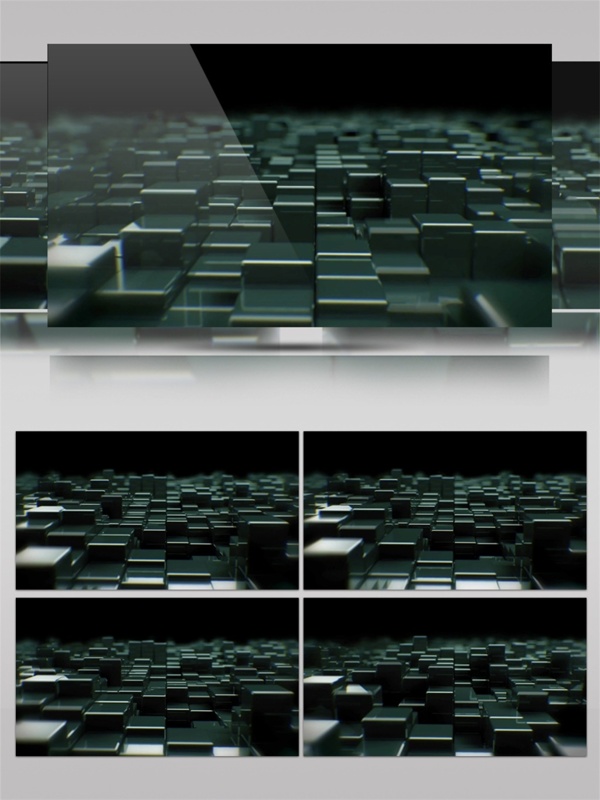 绿色三维方块动态视频素材