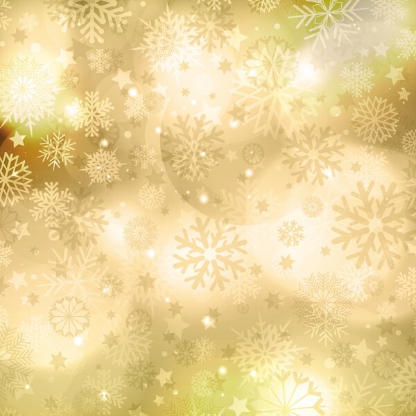 金色的雪花背景虚化背景