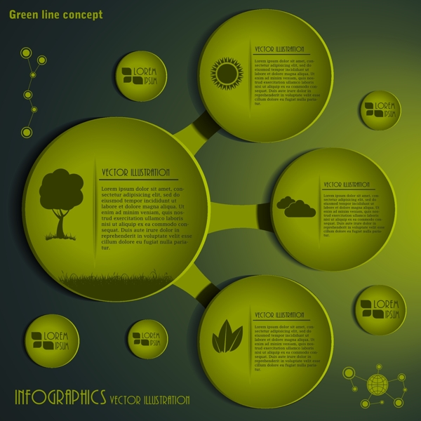 绿色有机环保信息图表