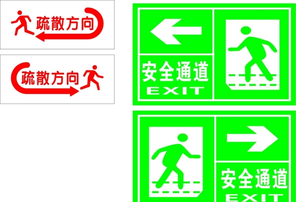 疏散方向安全通道标图片
