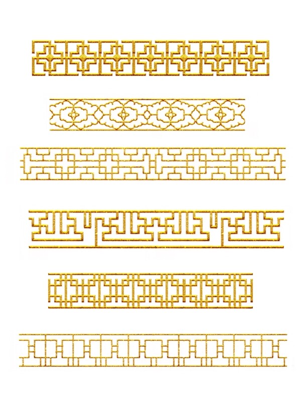 中国风边框古典花纹花边红色金色可商用元素