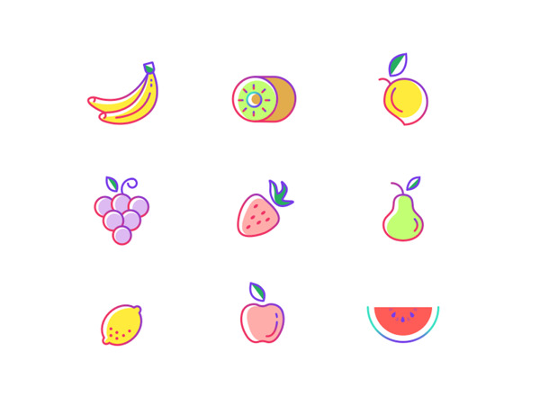 9枚水果icon图标Sketch素材