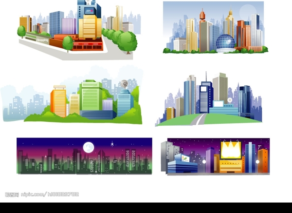 城市建筑矢量图图片