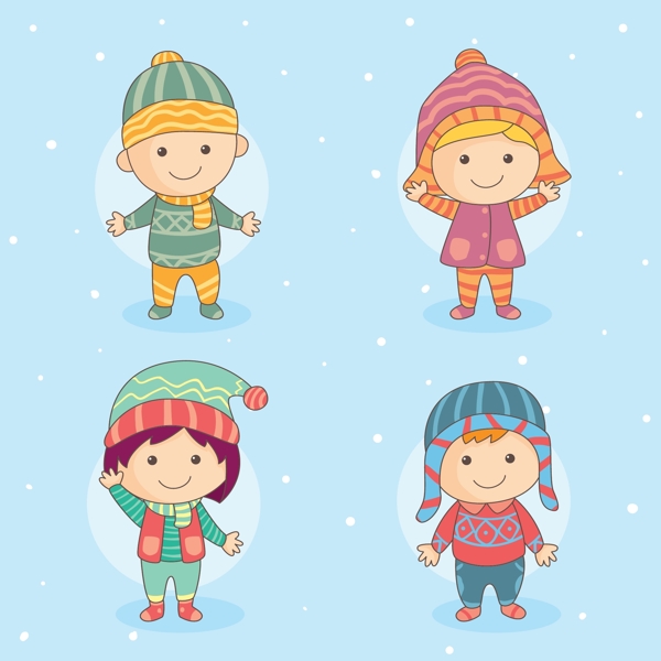 儿童节快乐冬天的孩子