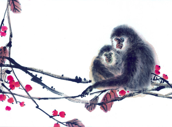 猴子十二生肖中国画0049