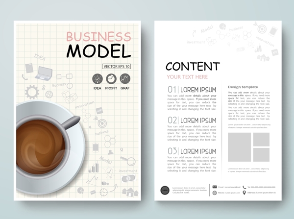 创意咖啡单页设计矢量素材