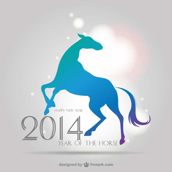 中国新年背景与马的轮廓