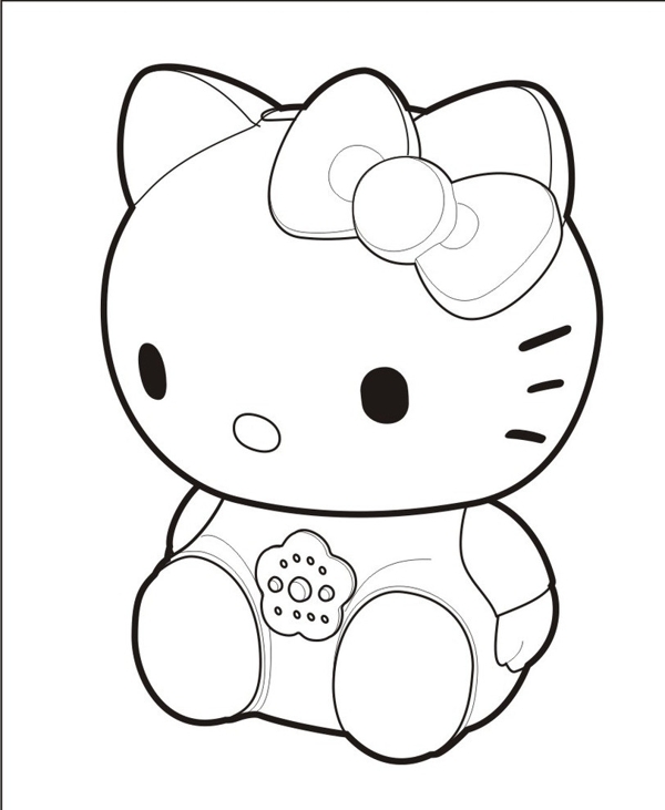 Hellokitty线条图图片