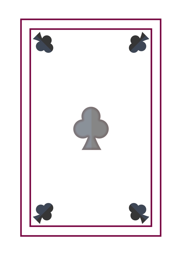 扑克边框梅花元素设计