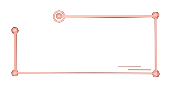 粉红色边框装饰C4D