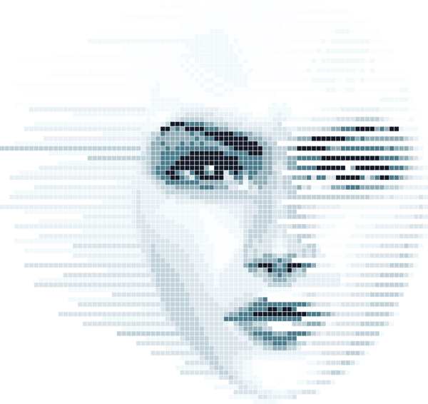 数字化女性脸孔矢量素材图片