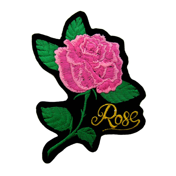 贴布植物花朵玫瑰文字免费素材