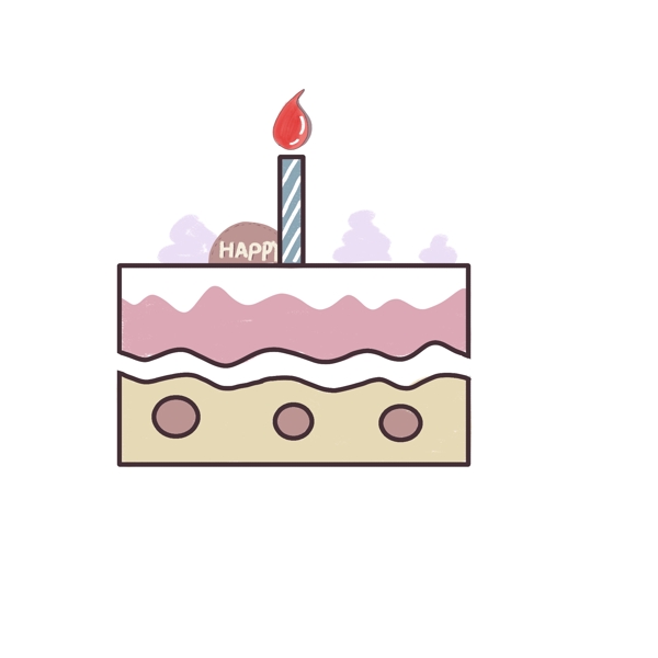 生日庆祝带蜡烛的双色小甜点奶油蛋糕