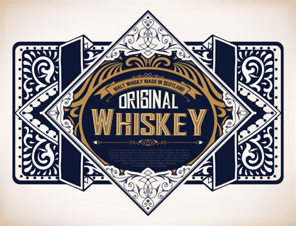 威士忌怀旧标签图片