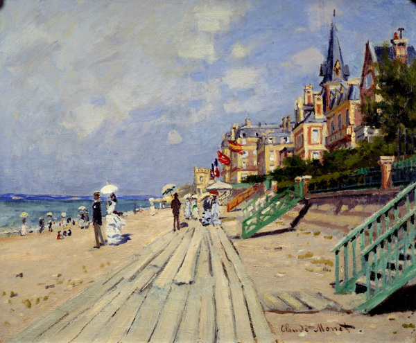 TheBeachatTrouville1870法国画家克劳德.莫奈oscarclaudeMonet风景油画装饰画