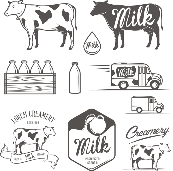 牛奶设计图片