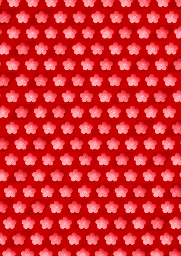 红色五角碎花排列背景图