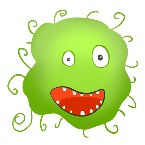 绿色不规则细菌插画