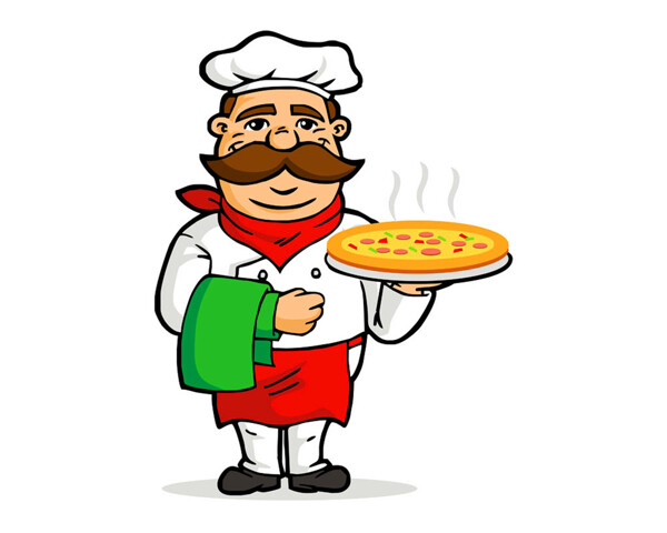 手托披萨厨师图片