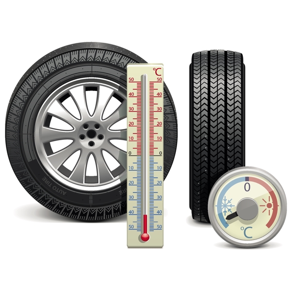 轮胎与胎温胎压检测表矢量素材